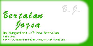 bertalan jozsa business card